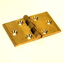 Pair solid brass backflap butt hinges 1 1/2" x 2 3/8" antique vintage furniture