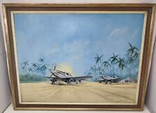 John D. Jones Original Oil On Board Aviation Painting Of P-51 Mustangs