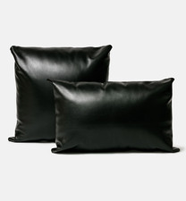 Black real leather genuine