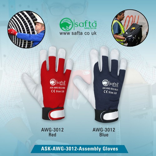 Safety goatskin leather gloves - goatskin,