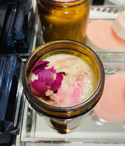 Peony scented handmade candle - peony,