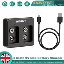 2 Slots 9V USB Battery Charger