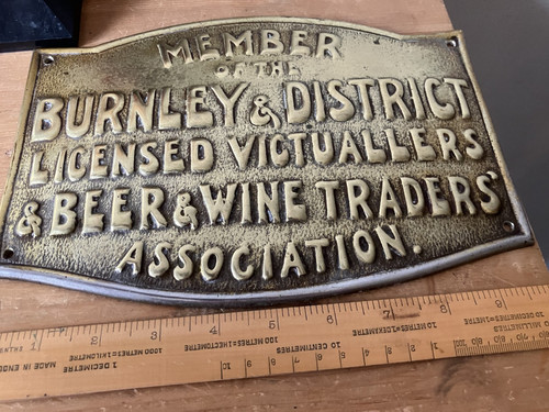 Vintage brass pub plaque - vintage,