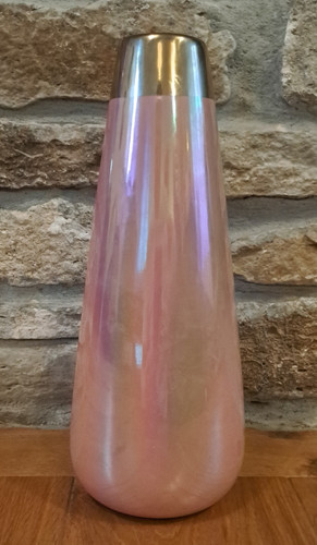 Large pink iridescent - iridescent, glass