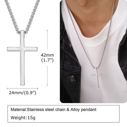 Unisex silver cross - unisex,