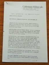 Coleman Milne Warwick Austin Montego Limo Limousine LWB Press Release