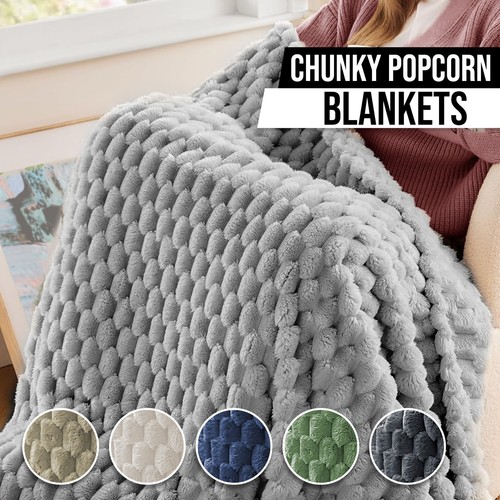 Ribbed waffle blanket throw - blanket,