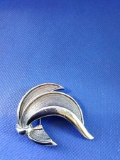 Vintage Classic Hollywood Brooch Signed Collectible grey With Silver Tones