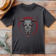 Cow Skull T-shirt Western Line Dancing Cowboy T-Shirt
