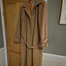 Jaeger Wool &camel hair  Coat Size 10/12  Belted with Pockets oversized