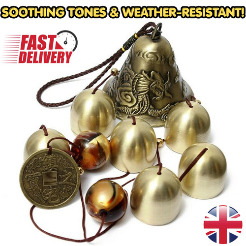Large copper bells hanging - large,