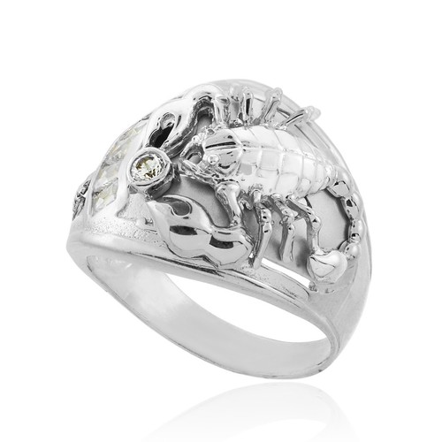 Men sterling silver scorpion - silver,