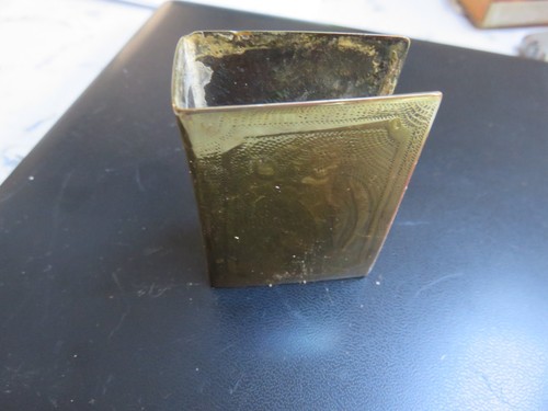 Vintage brass match box - brass,