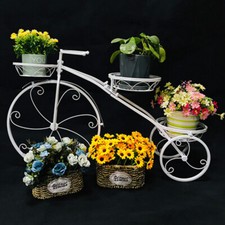 Bicycle Plant Stand Wrought