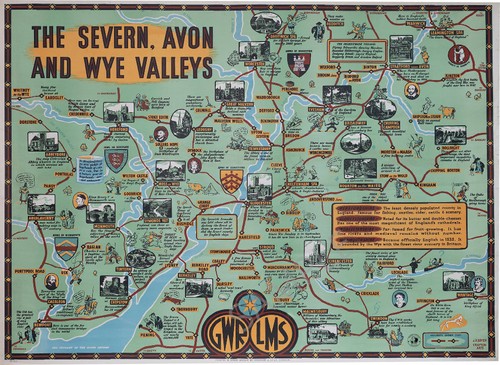 Vintage rail poster map - rail, of