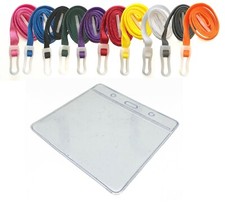 ID Card Holder and Lanyard Flexible Clear Plastic ID Card Pocket