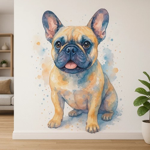 French bulldog watercolour - bulldog,