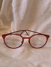Lindberg Titanium Red Shiny Clear Frames With Red Arms Over Silvertone