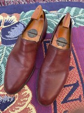 Men’s Tom Hill Bespoke Slip On Shoes In Burgundy With Trees
