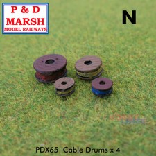 CABLE DRUMS Painted yard items ready to place PD Marsh 1:148 N gauge X65