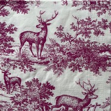 2 x luncheon paper napkins for decoupage Toile de jouy vintage Victorian country