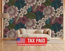 Baroque Peony Rich Deep Wallpaper Mural Removeable Washable Peel & Stick