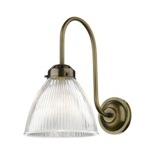 David Hunt Lighting Cambridge Wall Light - Antique Brass and Glass - Ex Display