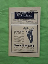 1948 / 1949 Manchester City V Manchester United Good Condition Programme Rare