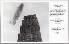 RPPC Vintage Postcard Airship R100 Toronto Canada Building