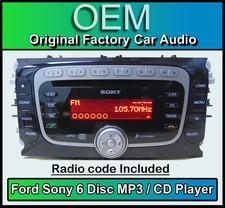 Ford Mondeo car stereo 6 Disc CD player, Ford Sony CD MP3 changer + radio code