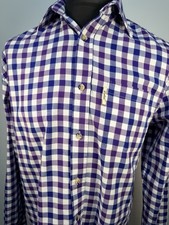 Rydale Otley Mens Long Sleeved Check Shirt Medium Cotton Purple