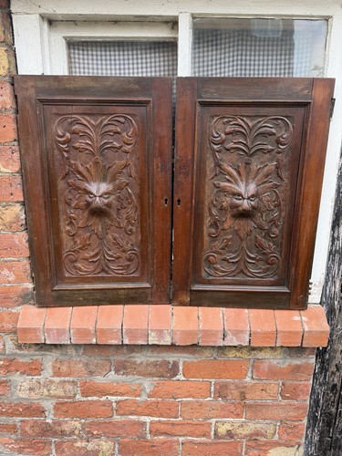 Pair 19th century carved - , oak