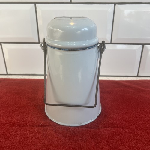 Vintage enamel camping pot - camping,
