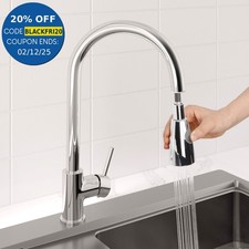 Pull Out Kitchen Mixer Tap Modern Mono Swivel Spout Single Lever Faucet Chrome