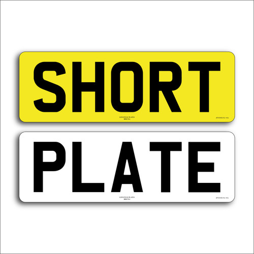Short printed number plates - short,