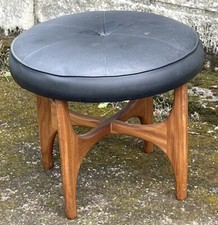Superb retro teak plan stool - plan,