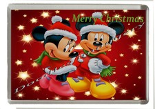 Christmas Image Micky & Minnie Mouse- Festive Fridge Magnet 90mm x 60mm