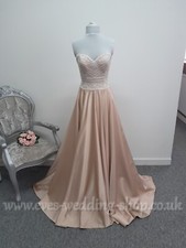 Amanda Wyatt ''Renatta'' mocha ivory A-line wedding dress UK 8