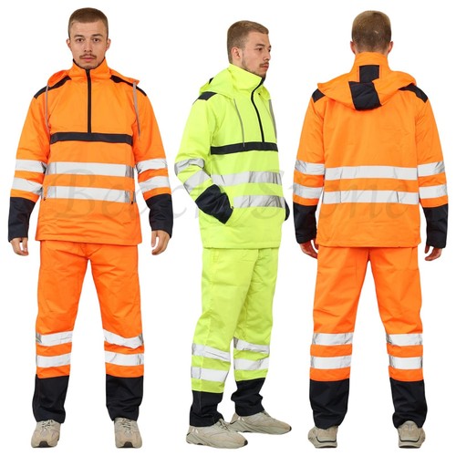 Mens viz rain suit hooded - hi,