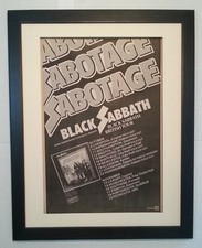 BLACK SABBATH*Sabotage*Tour*1975*ORIGINAL*POSTER*AD*FRAMED*FAST WORLD SHIP