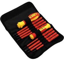 10 Piece VDE Insulated Electrician Interchangeable head Screwdriver Set & Pouch
