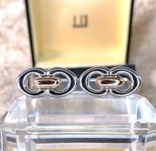 Alfred Dunhill Cufflinks 750 Solid Gold & Steel with Box