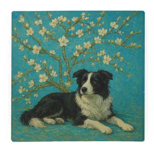 Van gogh border collie glass - van,