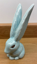 Sylvac  Pale Blue 1298 RD815840 Harry the Hare Long Ear Rabbit  6in Chip to Foot