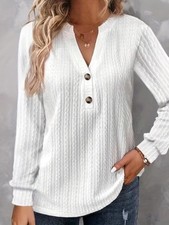 Ladies Jumper Top V Neck Pullover Women Loose Long Sleeve Work Knit Tops Casual