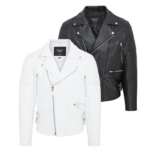 Men biker leather jacket - biker,