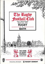 Rugby v Bath 21 Mar 1992 Webb Ellis Road RUGBY PROGRAMME