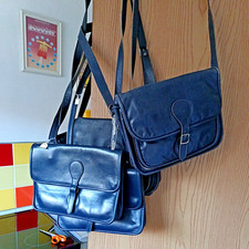 5 x vintage hand made leather handbags used from 1980s