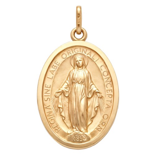 Large 9ct gold miraculous mary - large,