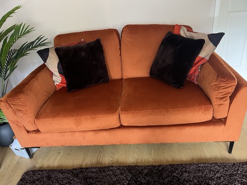 Lucia orange velvet seater - orange, 3-seater